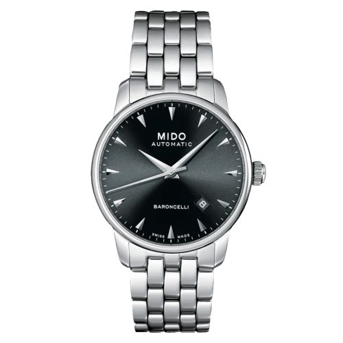 Mido M8600.4.18.1 : Baroncelli Tradition Stainless Steel / Black / Bracelet