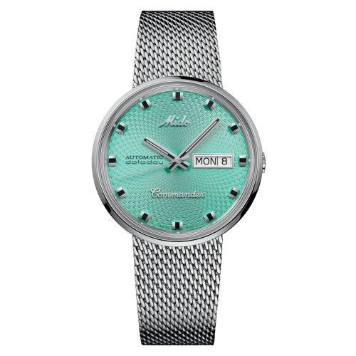 Mido M8429.4.25.11 : Commander 1959 Stainless Steel / Turquoise / Bracelet