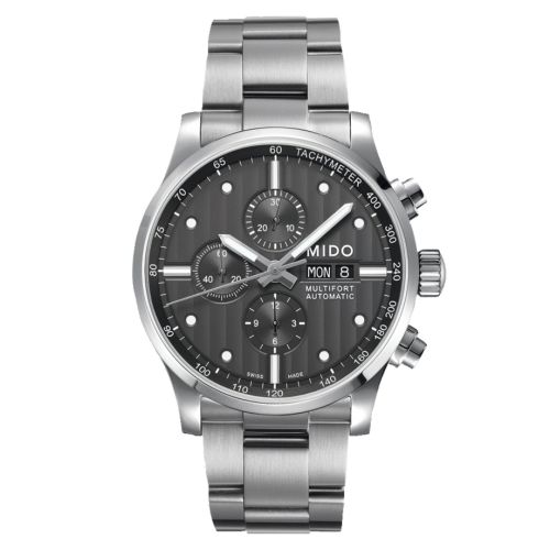 Mido M005.614.11.061.00 : Multifort Chronograph Stainless Steel / Grey / Bracelet