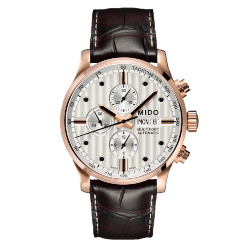 Mido M005.614.36.031.00 Multifort Chronograph Rose Gold Silver WatchBase