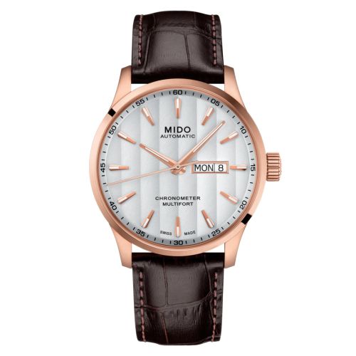 Mido M038.431.36.031.00 : Multifort Chronometer 1 Rose Gold / Silver / Strap