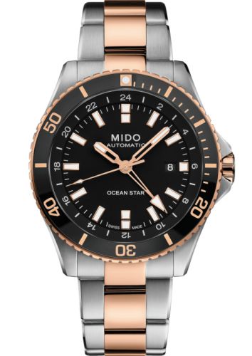 Mido M026.629.22.051.00 : Ocean Star GMT Stainless Steel / Rose Gold / Black / Bracelet
