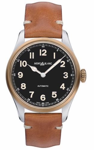 Montblanc 117833 : 1858 Automatic 40 Stainless Steel / Bronze / Black / Calf