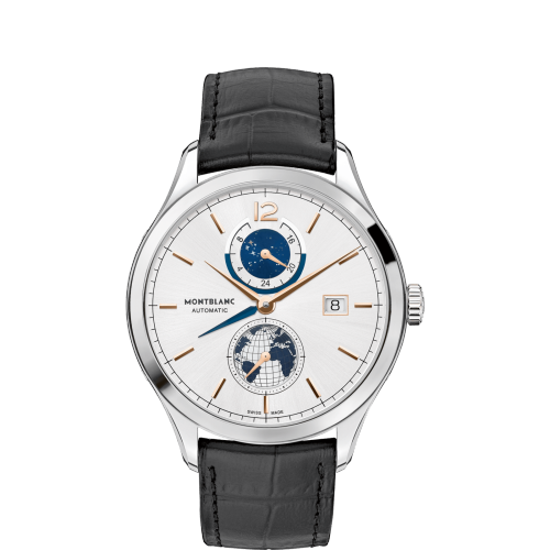 Montblanc 113779 : Heritage Chronométrie Dual Time Stainless Steel / Silver / Vasco Da Gama Special Edition