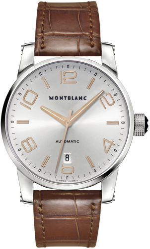 Montblanc 105813 : TimeWalker Date Automatic 4810 39 Silver / Red Gold Numerals 