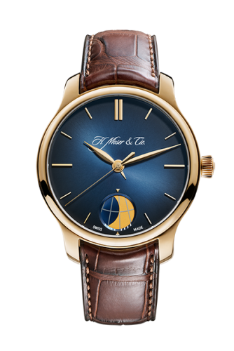 H. Moser & Cie 1348-0100 : Endeavour Moon Rose Gold / Blue Fumé