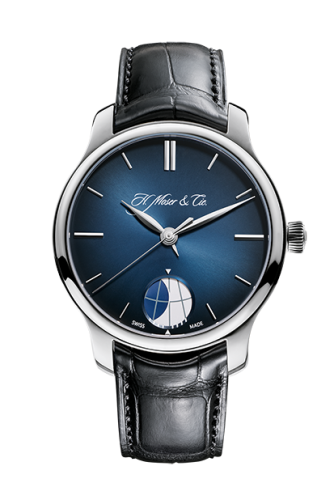 H. Moser & Cie 1348-0300 : Endeavour Moon Platinum, / Blue Fumé