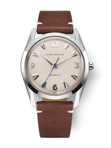 Nivada Grenchen 35001M14 : Antarctic 35 Eggshell - Beige Luminova / Stainless Steel / Brown - White