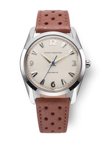 Nivada Grenchen 35001M41 : Antarctic 35 Eggshell - Beige Luminova / Stainless Steel / Brown Racing