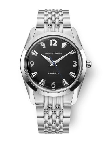 Nivada Grenchen 35002M04 : Antarctic 35 Black - White Luminova / Stainless Steel / Beads of Rice