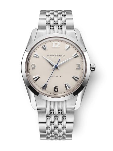 Nivada Grenchen 35004M04 : Antarctic 35 Eggshell - White Luminova / Stainless Steel / Beads of Rice