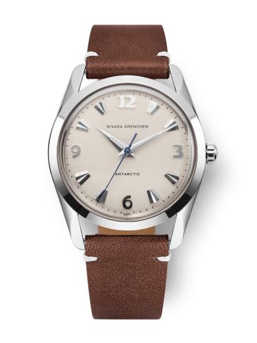 Nivada Grenchen 35004M14 : Antarctic 35 Eggshell - White Luminova / Stainless Steel / Brown - White