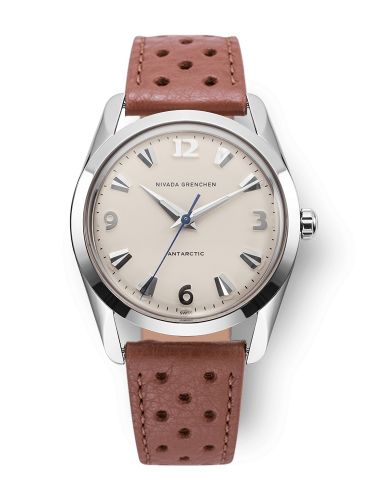 Nivada Grenchen 35004M41 : Antarctic 35 Eggshell - White Luminova / Stainless Steel / Brown Racing