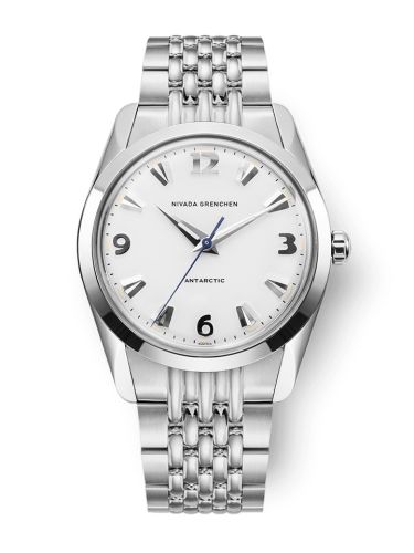 Nivada Grenchen 35005M04 : Antarctic 35 White - White Luminova / Stainless Steel / Beads of Rice
