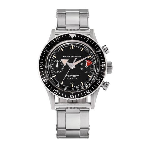 Nivada Grenchen 86001A-OYST : Chronomaster Aviator Sea Diver Automatic Stainless Steel / Black / Oyster