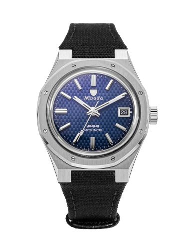 Nivada Grenchen 69001A77-BC : F77 Date Stainless Steel / Blue / Velcro