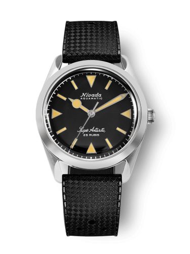 Nivada Grenchen 32024A01 : Super Antarctic Black - Yellow Luminova / Stainless Steel / Tropic