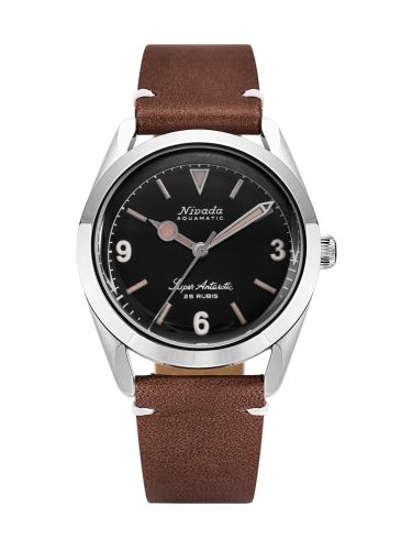 Nivada Grenchen 32032A14 : Super Antarctic 3.6.9. Black / Stainless Steel / Brown - White