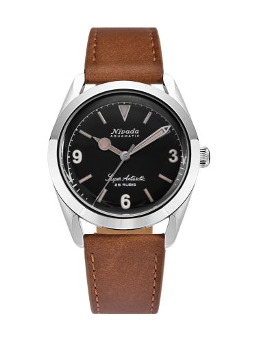 Nivada Grenchen 32032A16 : Super Antarctic 3.6.9. Black / Stainless Steel / Brown