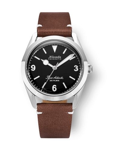 Nivada Grenchen 32039A14 : Super Antarctic 3.6.9. Black - No Vintage Effect / Stainless Steel / Brown - White
