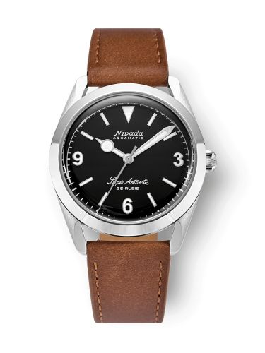 Nivada Grenchen 32039A16 : Super Antarctic 3.6.9. Black - No Vintage Effect / Stainless Steel / Brown