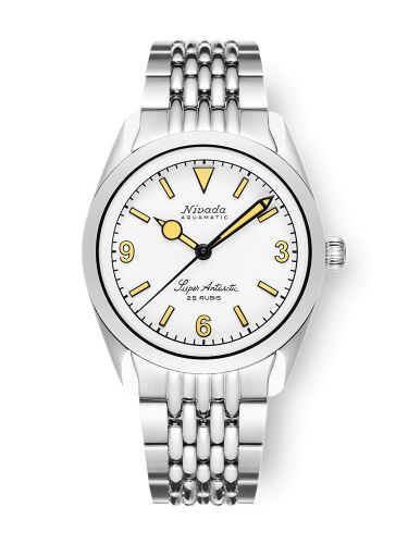 Nivada Grenchen 32066A04 : Super Antarctic 3.6.9. White - Beige Luminous / Stainless Steel / Beads of Rice