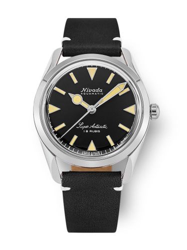 Nivada Grenchen 35013M15 : Super Antarctic 35 Black - Beige Luminova / Stainless Steel / Black - White