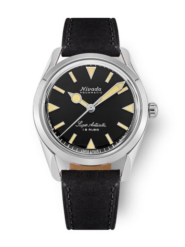 Nivada Grenchen 35013M17 : Super Antarctic 35 Black - Beige Luminova / Stainless Steel / Black