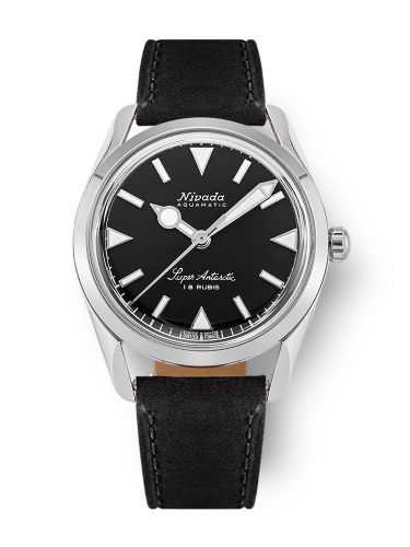 Nivada Grenchen 35014M17 : Super Antarctic 35 Black - White Luminova / Stainless Steel / Black