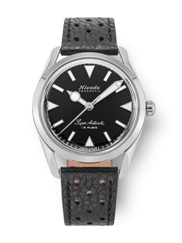 Nivada Grenchen 35014M40 : Super Antarctic 35 Black - White Luminova / Stainless Steel / Black Racing