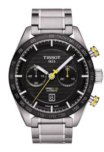 Tissot T100.427.11.051.00 : PRS 516 Automatic Chronograph 45 Stainless Steel / Black / Bracelet