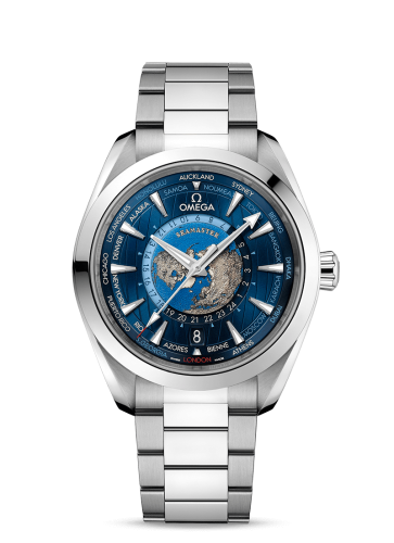 Omega 220.10.43.22.03.001 : Seamaster Aqua Terra 150M Master Chronometer 43 Worldtimer Stainless Steel / Blue / Bracelet