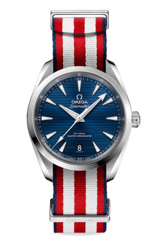 Omega 220.12.38.20.03.002 : Seamaster Aqua Terra 150M Master Chronometer 38 Stainless Steel / Blue / NATO / US Olympic