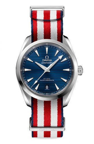 Omega 220.12.38.20.03.003 : Seamaster Aqua Terra 150M Master Chronometer 38 Stainless Steel / Blue / NATO / US Paralympic