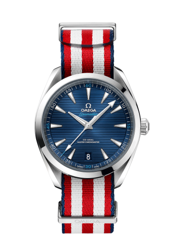 Omega 220.12.41.21.03.003 : Seamaster Aqua Terra 150M Master Chronometer 41 Stainless Steel / Blue / NATO / Shaun White Edition