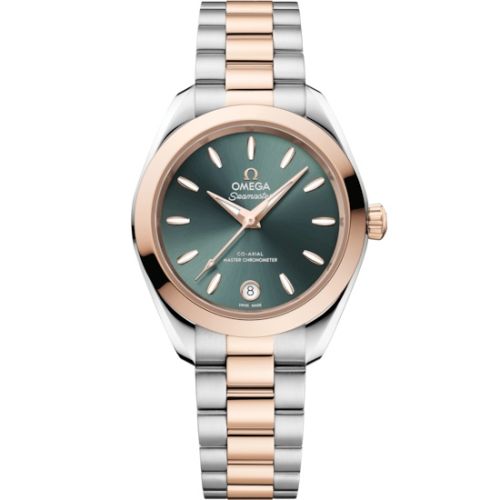 Omega 220.20.30.20.10.002 : Seamaster Aqua Terra 150M Master Co-Axial 30 Stainless Steel - Sedna Gold / Pine