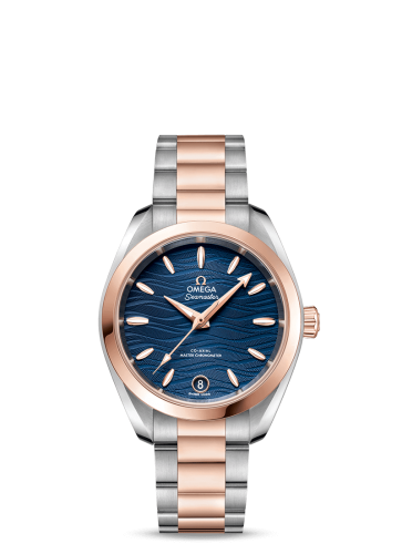 Omega 220.20.34.20.03.001 : Seamaster Aqua Terra 150M Master Chronometer 34 Stainless Steel / Sedna Gold / Blue-Waves / Bracelet