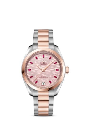 Omega 220.20.34.20.60.001 : Seamaster Aqua Terra 150M Master Chronometer 34 Stainless Steel / Sedna Gold / Pink - Ruby / Bracelet