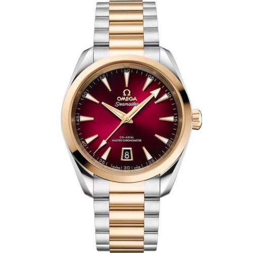 Omega 220.20.38.20.10.002 : Seamaster Aqua Terra 150M Shades Master Chronometer 38 Stainless Steel - Moonshine Gold / Red / Bracelet