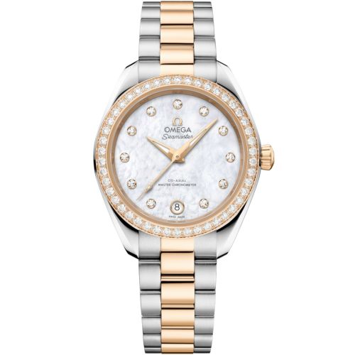 Omega 220.25.30.20.55.001 : Seamaster Aqua Terra 150M Master Co-Axial 30 Stainless Steel - Moonshine Gold - Diamond / MOP - Diamond / Bracelet