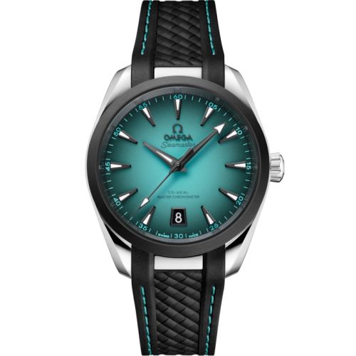Omega 220.32.38.20.03.001 : Seamaster Aqua Terra 150M Master Chronometer 38 Stainless Steel - Ceramic / Turquoise / Rubber