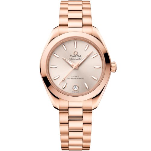 Omega 220.50.30.20.09.001 : Seamaster Aqua Terra 150M Master Co-Axial 30 Sedna Gold / Linen / Bracelet