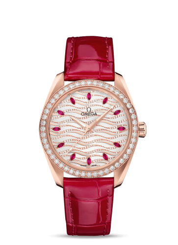 Omega 220.58.38.20.99.004 : Seamaster Aqua Terra 150M Master Chronometer 38 Sedna Gold / Diamond / Wave Ruby / Alligator