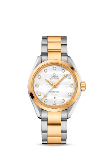 Omega 231.20.34.20.55.002 : Seamaster Aqua Terra 150M Master Co-Axial 34 Stainless Steel / Yellow Gold / MOP / Bracelet