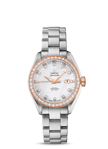 Omega 231.25.34.20.55.003 : Seamaster Aqua Terra 150M Co-Axial 34 Stainless Steel / Red Gold / Diamond / MOP / Bracelet