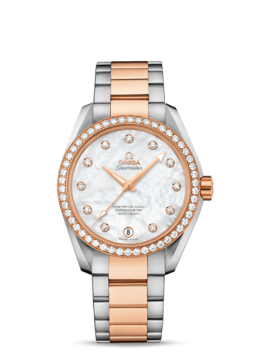 Omega 231.25.39.21.55.001 : Seamaster Aqua Terra 150M Master Co-Axial 38.5 Stainless Steel / Red Gold / Diamond / MOP / Bracelet