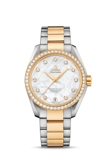 Omega 231.25.39.21.55.002 : Seamaster Aqua Terra 150M Master Co-Axial 38.5 Stainless Steel / Yellow Gold / Diamond / MOP / Bracelet