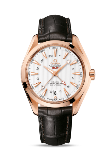 Omega 231.53.43.22.02.001 : Seamaster Aqua Terra 150M Co-Axial 43 GMT Red Gold / Silver