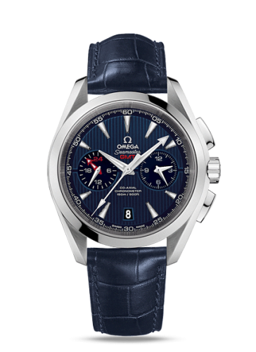 Omega 231.13.43.52.03.001 : Seamaster Aqua Terra 150M Co-Axial 43 GMT Chronograph Stainless Steel / Blue