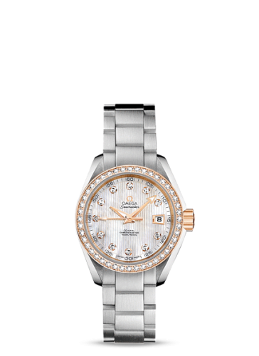 Omega 231.25.30.20.55.003 : Seamaster Aqua Terra 150M Co-Axial 30 Stainless Steel / Red Gold / Diamond / MOP / Bracelet